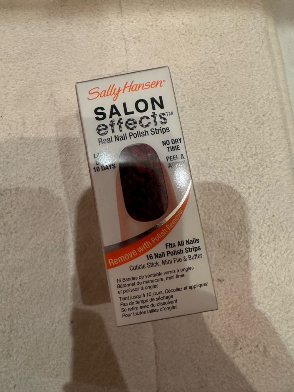 Sally Hansen Salon Effects Real Nail Polish Strips - Dark Red Pattern